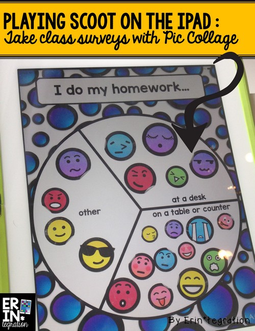 Play Scoot with iPads - tech twist on a traditional game using Pic Collage! Each student adds their name to the screen to vote during each round.