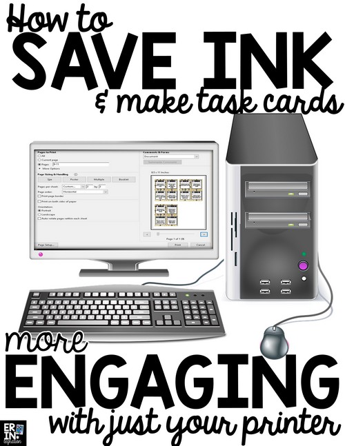 Save ink and increase engagement when using task cards with this simple trick!