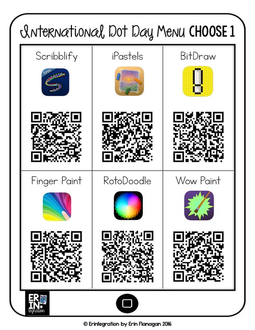 Celebrate International Dot Day on the iPad with these free apps, free choice menu to download, and app-smashing suggestions for sharing. Help students make their mark with engaging technology integration! Free download at the link too!