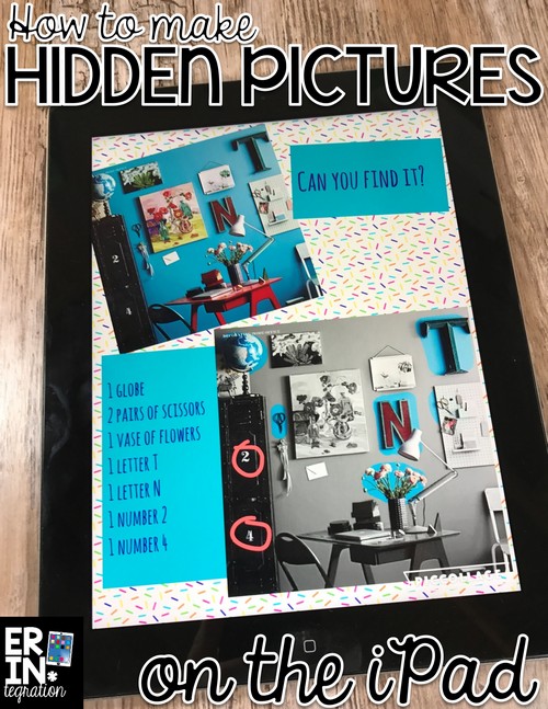 Use the splash tool on the free iPad app Pic Collage to make hidden picture from a masterpiece artwork or illustration from a book. Technology integration & art. Plus it ties into a close reading lesson. Learn how at the link.