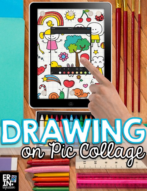 Did you know you can use the free iPad app Pic Collage like a whiteboard or drawing app too? Personalize digital projects with a simple hack for drawing on the free iPad app Pic Collage. Learn how to create your own pictures, doodles, portraits, sketchnotes and more to use on the app and some ideas for integrating Pic Collage drawings into the elementary curriculum. 