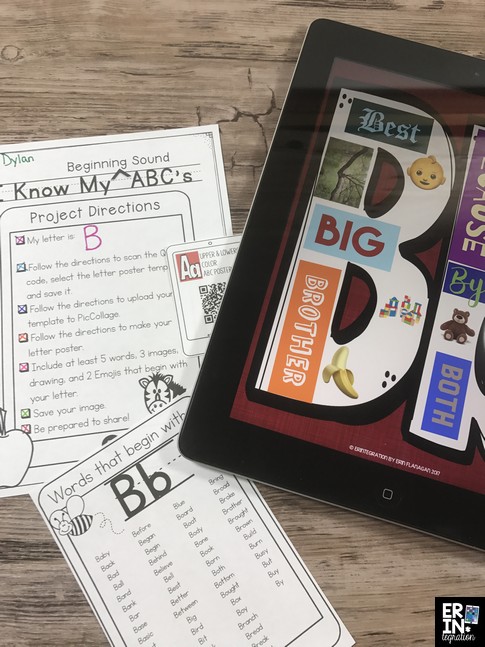 Learn how to create paperless alphabet books on the iPad. Paperless ABC bet books, digital alphabet books, book creator app lessons, Pic Collage lessons, alphabet books in elementary, technology integration lessons elementary