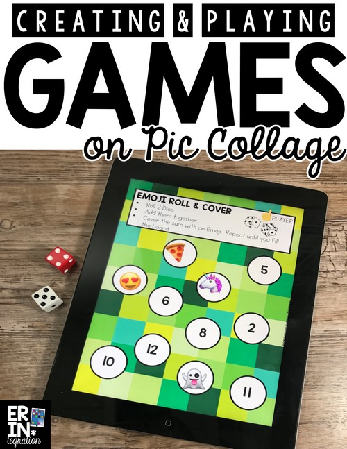 Learn how to use the fabulous iPad app Pic Collage to create game boards or play games right on the app. Plus get access to a FREE GAME BOARD to try now! Pic Collage in the classroom, technology lessons, iPad activities, Free download, Pic Collage activities, Emojis in the classroom