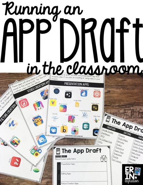 Are you looking to add more student choice into your classroom? Have an iPad App Draft and allow students to choose the iPad apps to use in projects and presentions that integrate technology. The App Draft is an engaging and app-smashing way to encourage creativity and critical thinking. Learn how I set up and run an App Draft plus download the apps, student recording sheets, and draft picks for FREE when you subscribe to Erintegration.