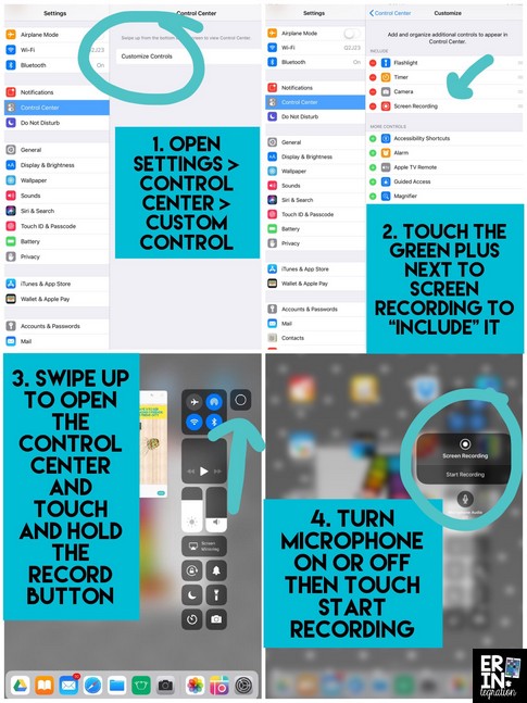 How turn on and use the screen recorder on the iPad