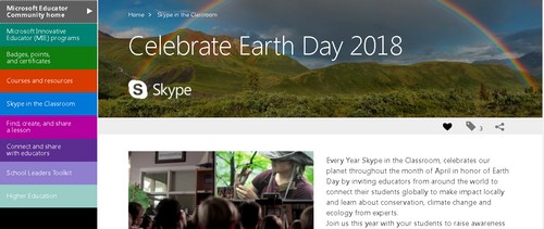 Erintegration Earth Day Technology Projects and Activities: Microsoft Edu Earth Day Activities for the Classroom and Skype Sessions for Earth Day