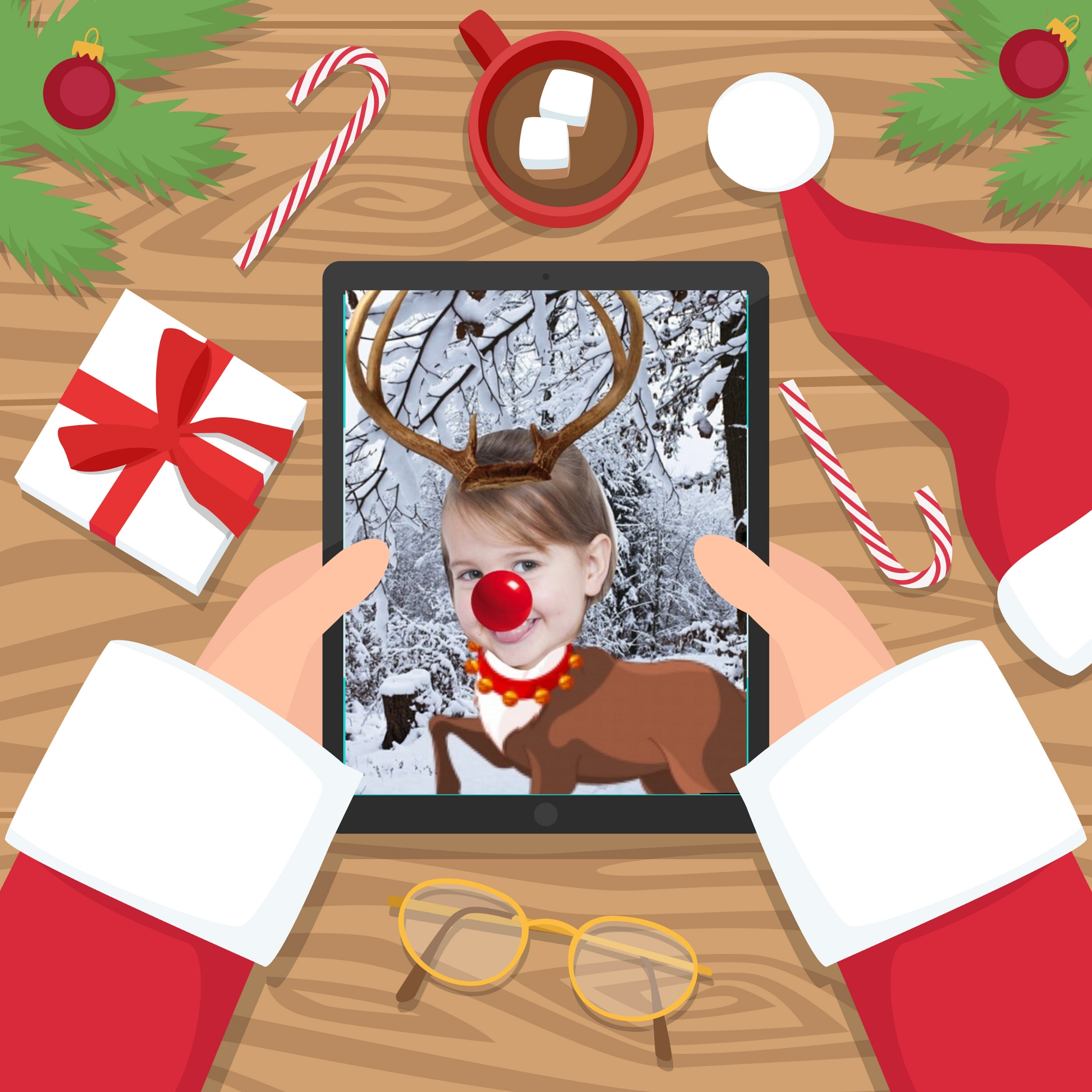 reindeer selfie on Pic Collage