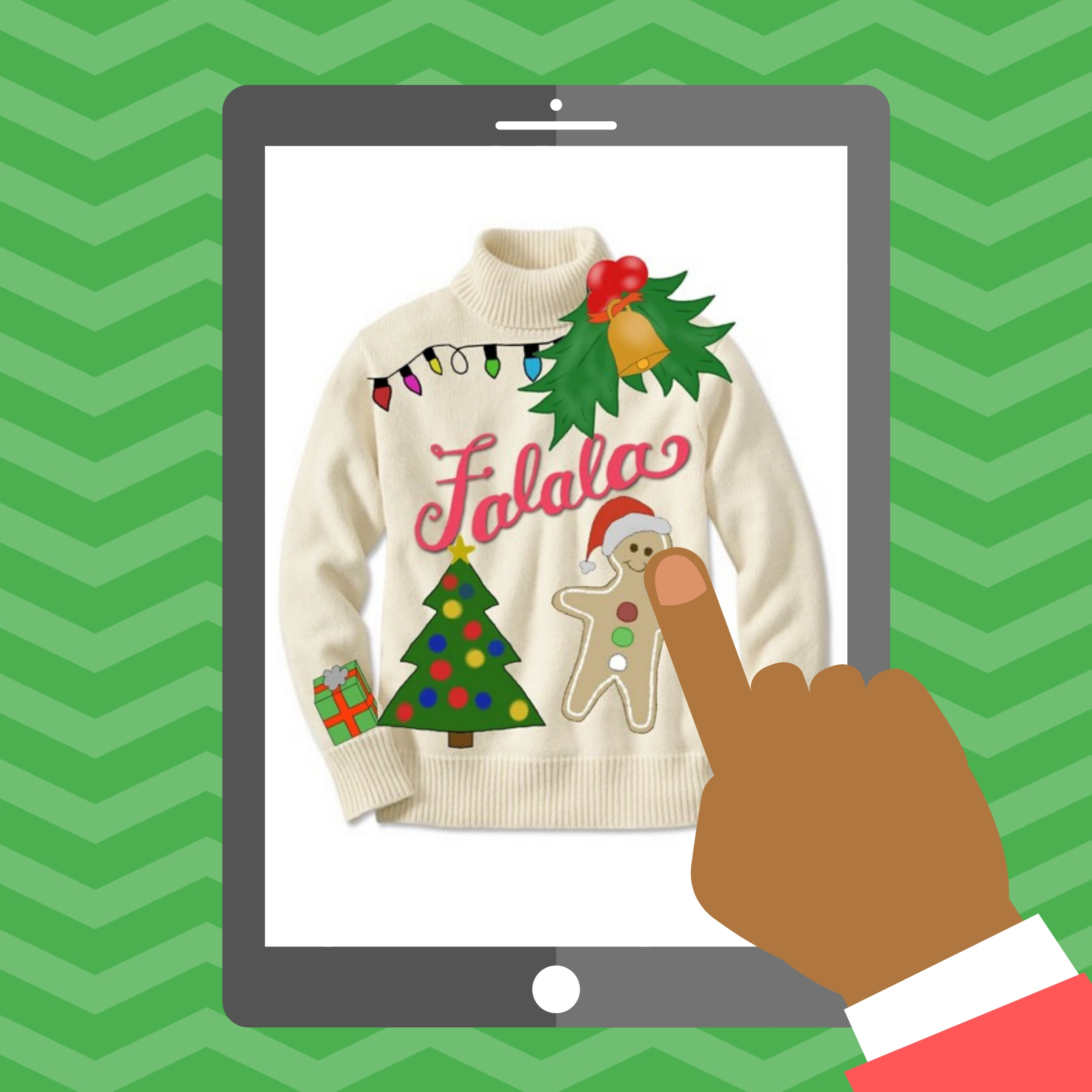 ugly christmas sweater on the iPad