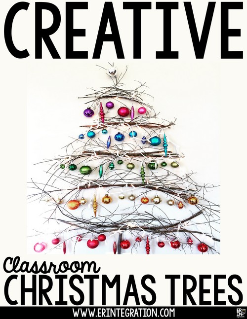 Image of creative classroom trees made from unconventional materials.