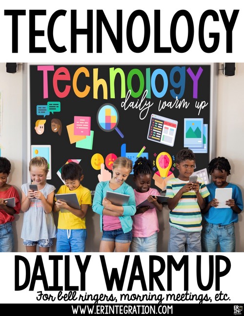 Use technology daily warm ups as a way to inject some tech into your classroom every day.  If you are using technology regularly in the classroom or are a technology teacher with a cart or a lab, check out how these technology daily warm ups can build classroom community, augment your digital citizenship discussions, and help students practice coding, design thinking, get energized, and more! Morning meeting, bell ringer, brain break or morning message.