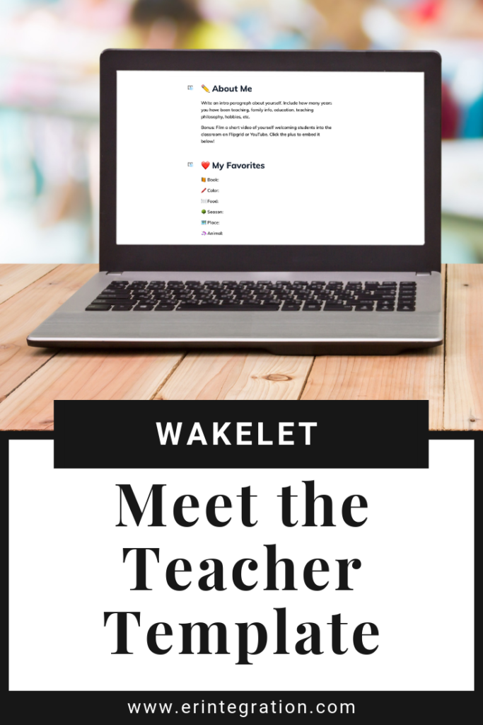 Wakelet meet the teacher collection displayed on a computer