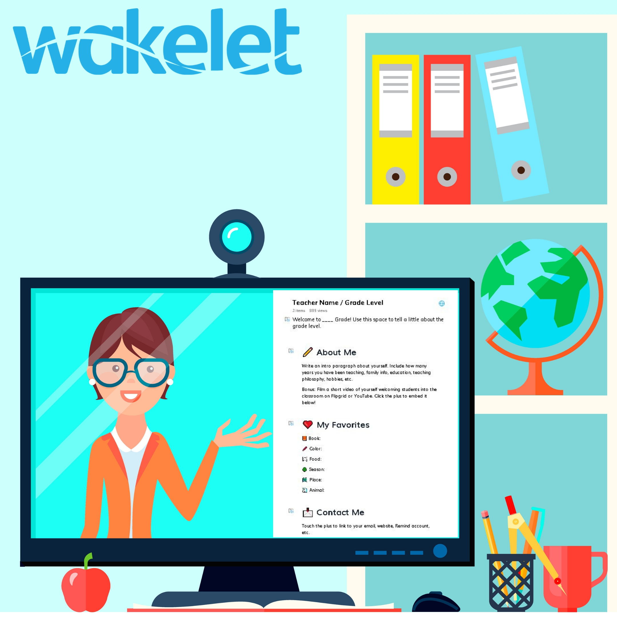 screenshot of Wakelet meet the teacher template