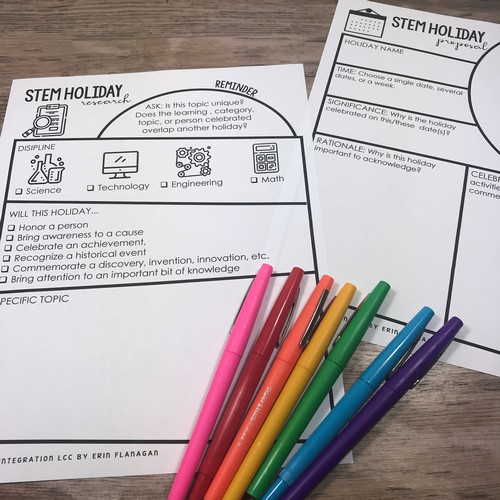 Create your own STEM Holiday Graphic organizers