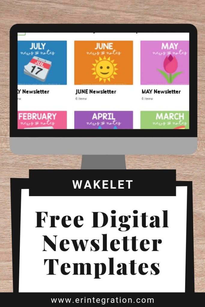 screenshot of digital classroom newsletters on Wakelet