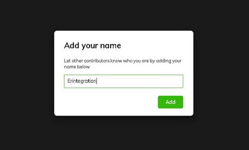 adding your name screenshot of Wakelet