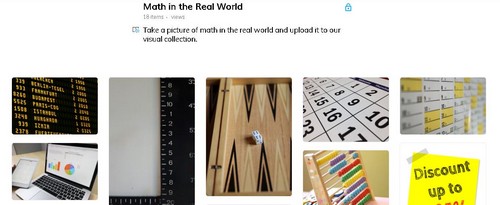 Screenshot of a math in the real world mood board on Wakelet