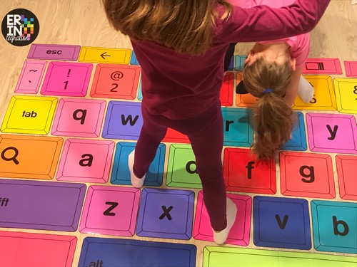 giant printable Chromebook Keyboard keys on the floor