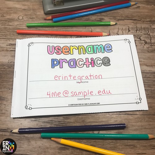 Erintegration Username Practice Booklet Cover