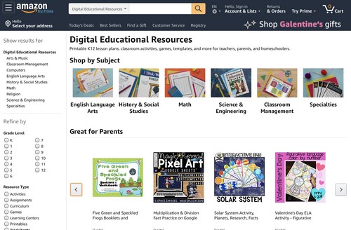 Educational resources on Amazon Ignite screenshot