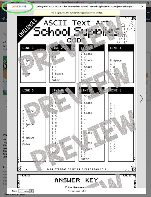 screenshot of Amazon Ignite educational resource look inside preview