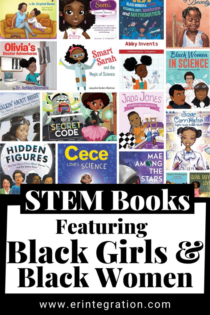 collage of book covers of STEM books featuring Black women