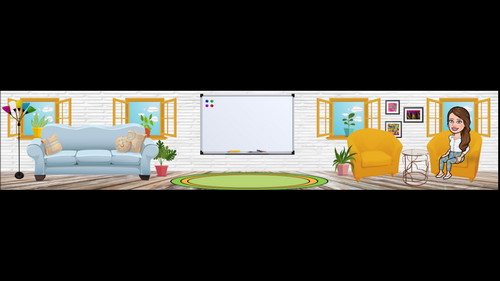 screenshot of Bitmoji classroom scene for Google Clssroom