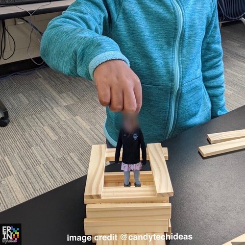 picture of student inside STEM building project