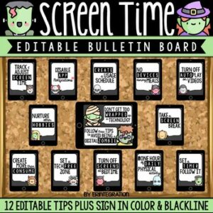 Digital Citizenship Posters, Bulletin Board, Activity & Contract: Screen Time