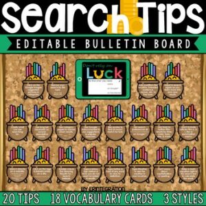 Digital Citizenship Posters & Bulletin Board: Internet Search Tips & Vocabulary