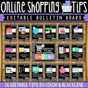 Digital Citizenship Posters & Bulletin Board: Online Shopping Tips