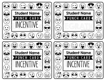 Editable Behavior Punch Cards School Theme