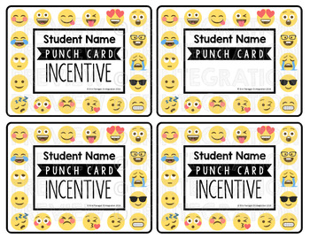 Emoji Punch Cards - Editable & Digital Version Included - Erintegration