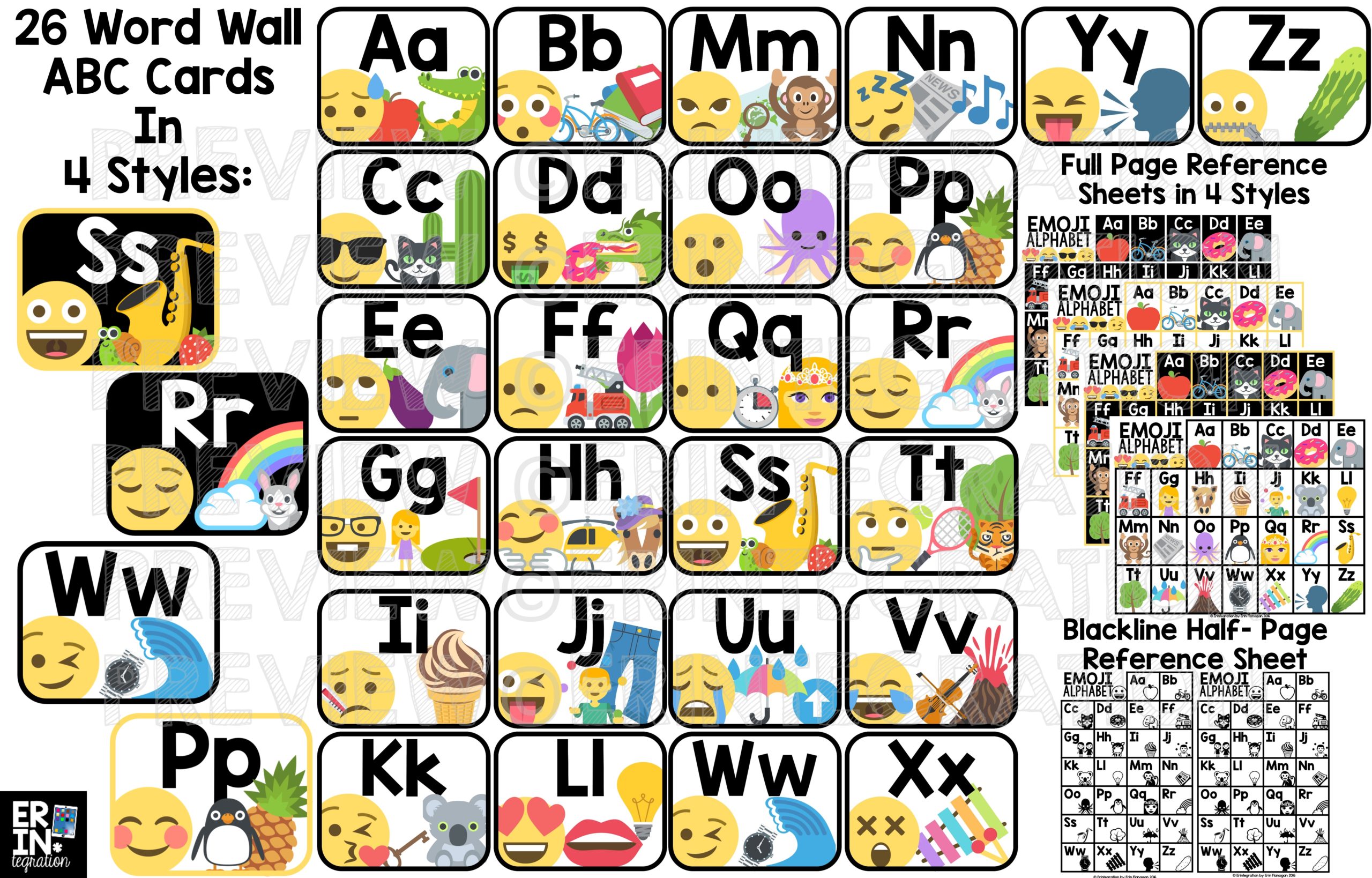 Emoji Word Wall Letters - Erintegration