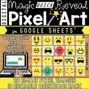 Google Sheets Digital Pixel Art Magic QUICK Reveal EMOJIS