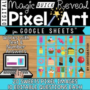 Google Sheets Digital Pixel Art Magic QUICK Reveal SWEETS