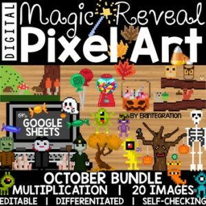 Google Sheets Digital Pixel Art Magic Reveal OCTOBER BUNDLE: MULTIPLICATION