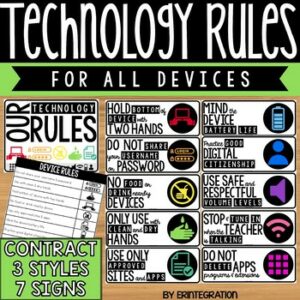 Technology Rules Posters and Student Contract