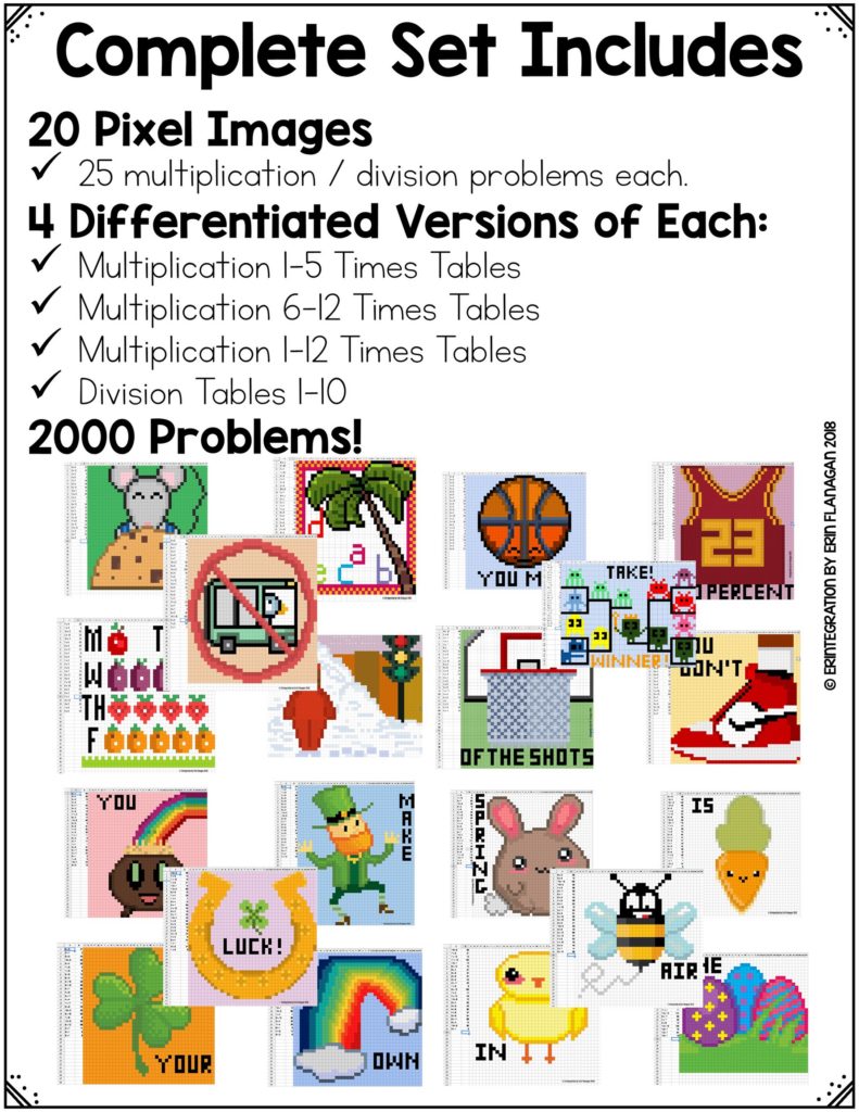 Google Sheets Digital Pixel Art Magic Reveal: MULTIPLICATION ...