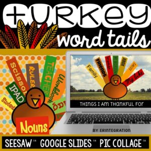 Digital Thanksgiving Word Study Activity for Seesaw & Google Slides