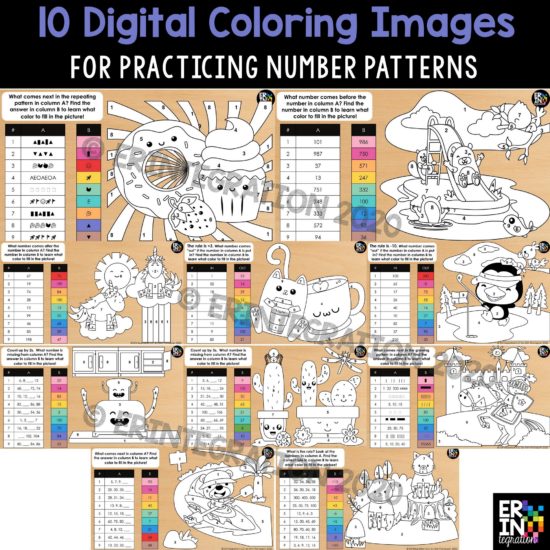 Digital Color by Number for Google Slides | Number Patterns | Editable ...
