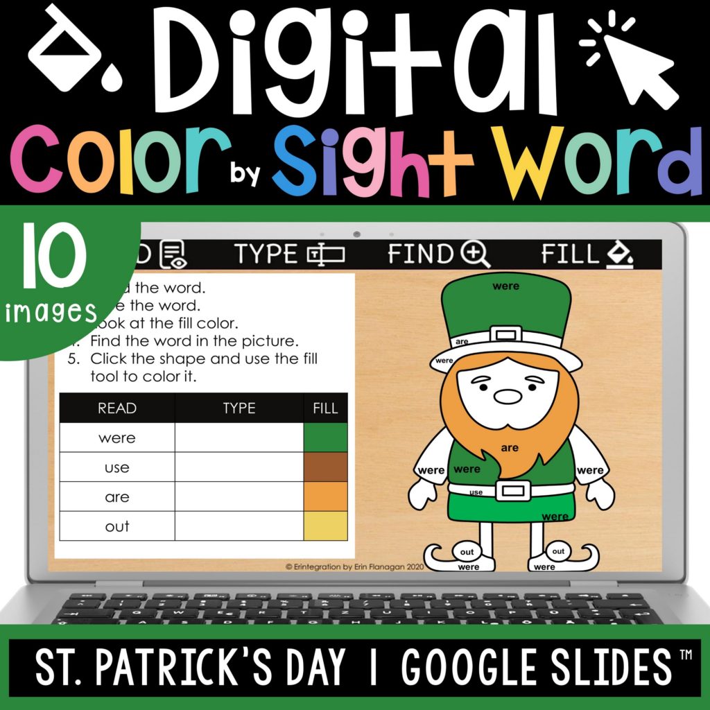 Digital Color by Sight Word | St. Patrick's Day | Editable | Google ...