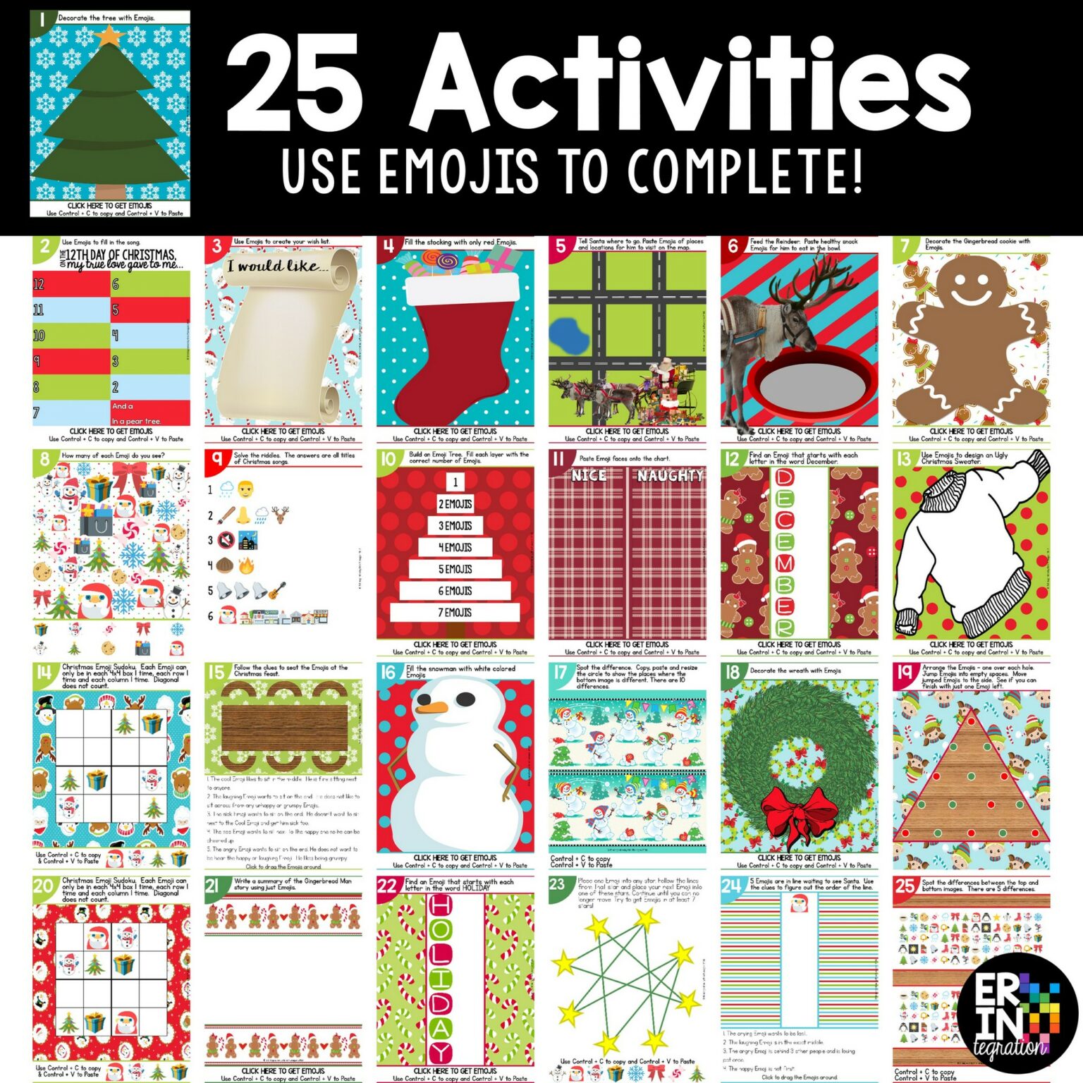 Christmas Activities Google Slides Emoji Countdown Digital Advent
