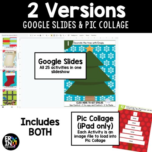 Erintegration Emoji Christmas Countdown Google Slides and Pic Collage Activity THUMBS 04