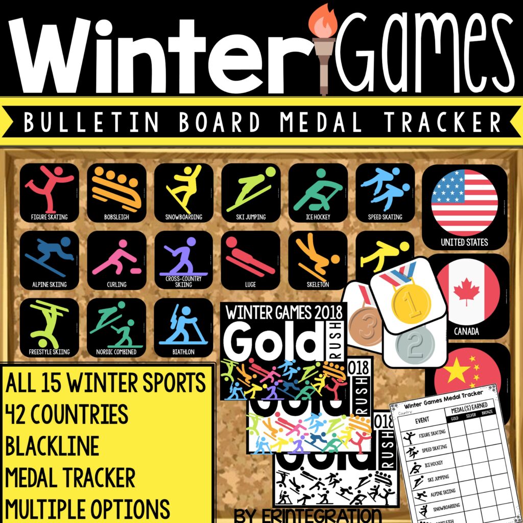 Winter Games Bulletin Board and Medal Tracker