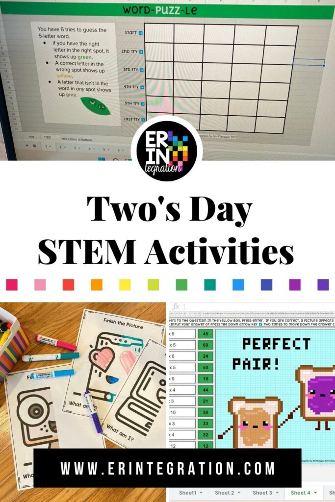 Erintegration Two's Day STEM Activities PIN