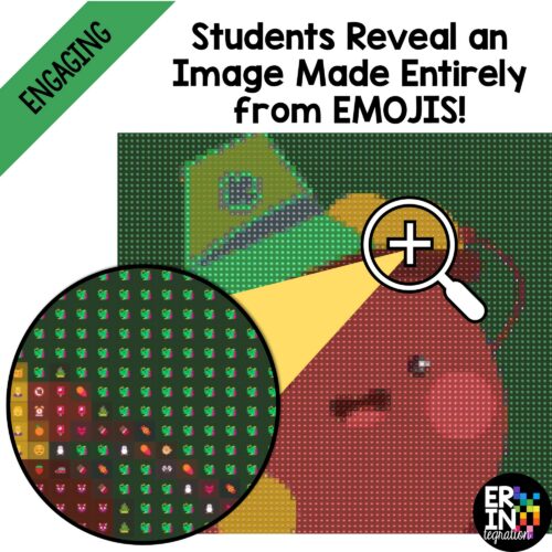 Erintegration Leprechaun Digital Emoji Pixel Art Reveal Reading Comprehension THUMBS 02