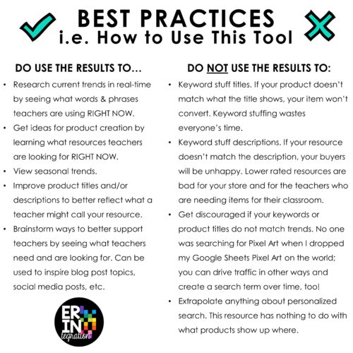 TpT seller seo tool do's and don't best practices