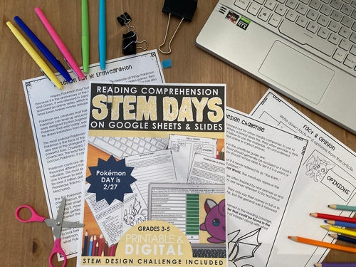 picture of STEM materials for Pokemon Day activities