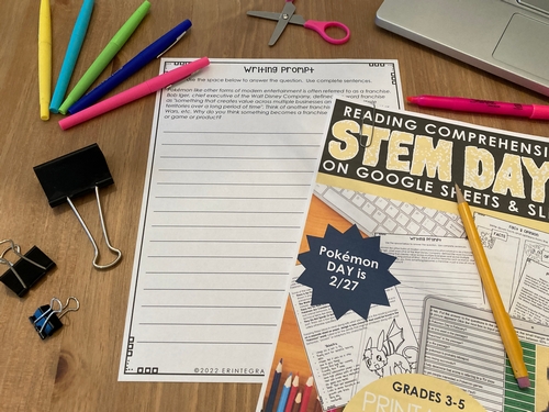 picture of STEM materials for Pokemon Day activities