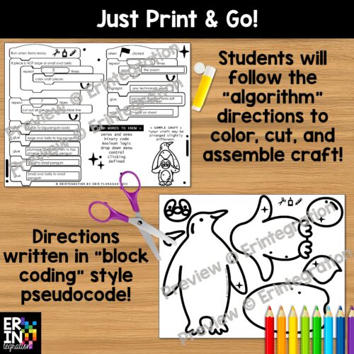 Penguin Code a Craft by Erintegration mock up of craft